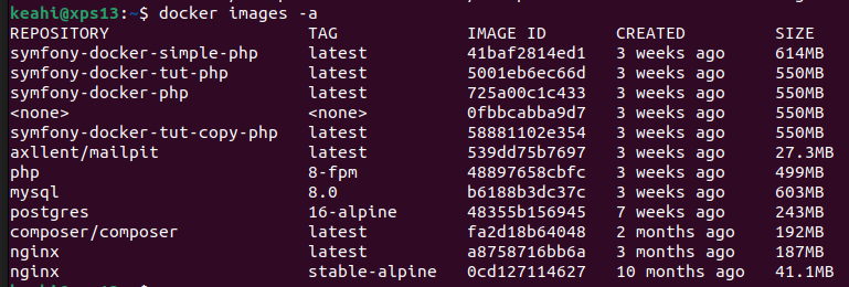 docker images